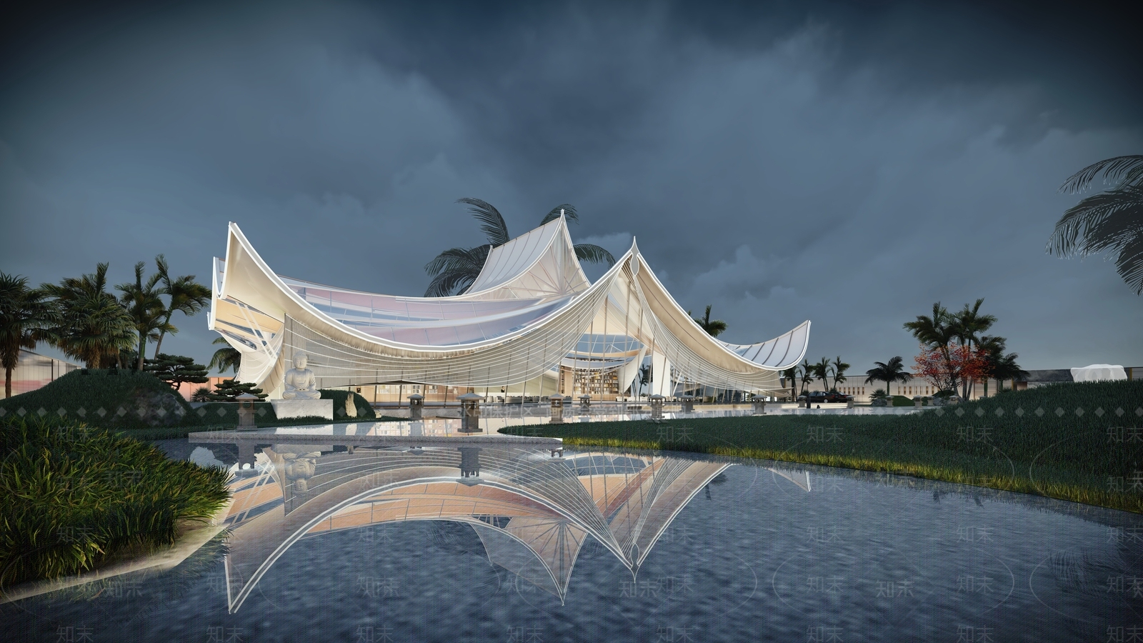 售楼处建筑SU模型精品下载_SketchUp模型_知末网