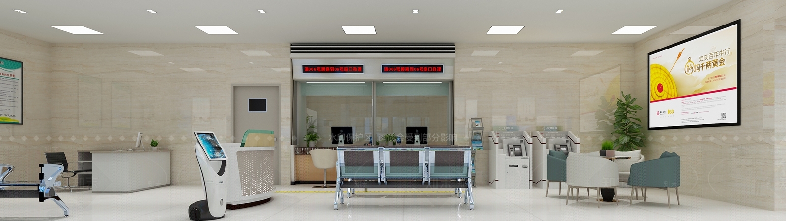现代银行大厅3D模型下载【ID:1133400708】