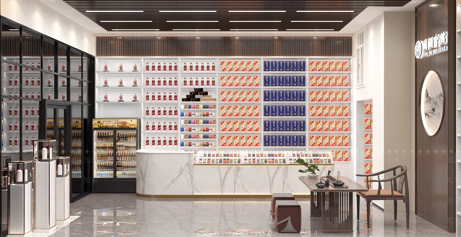现代烟酒店3D模型下载【ID:1133571873】