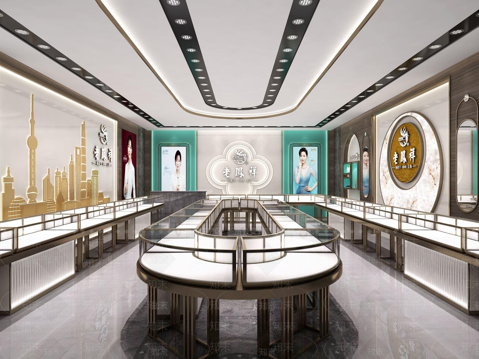 现代老凤祥珠宝店3D模型下载【ID:1133407090】