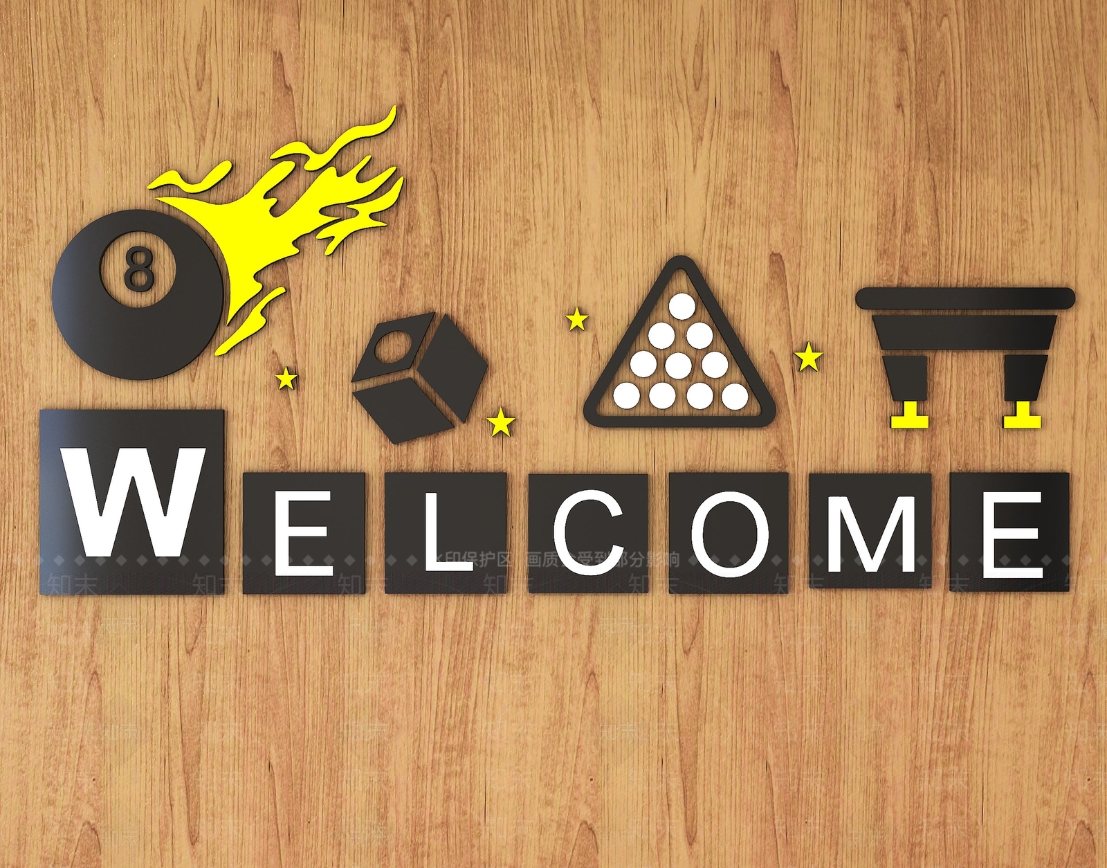 现代墙面装饰3D模型下载【ID:1133407787】