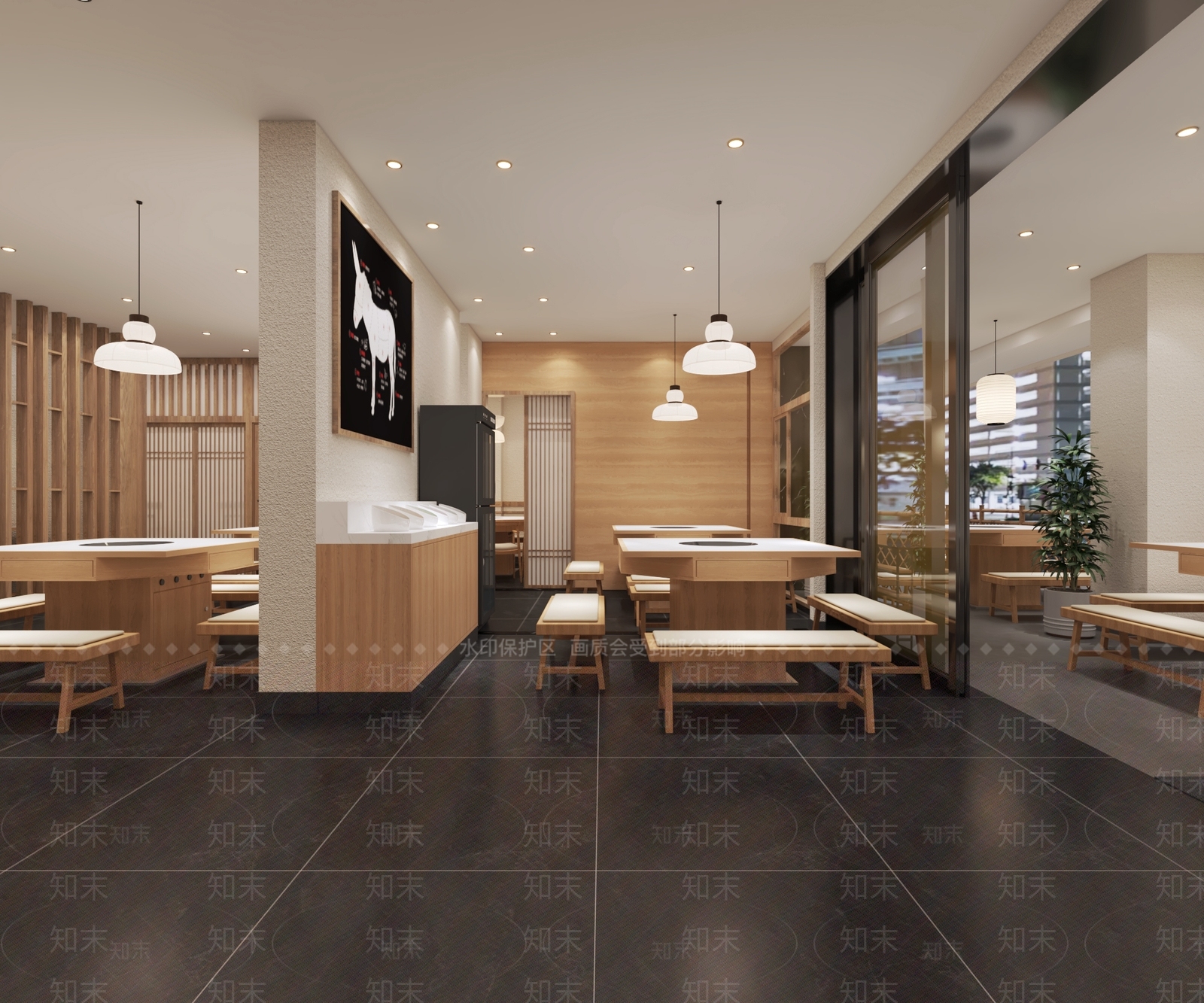 现代火锅店3D模型下载【ID:1133410204】_知末3d模型网