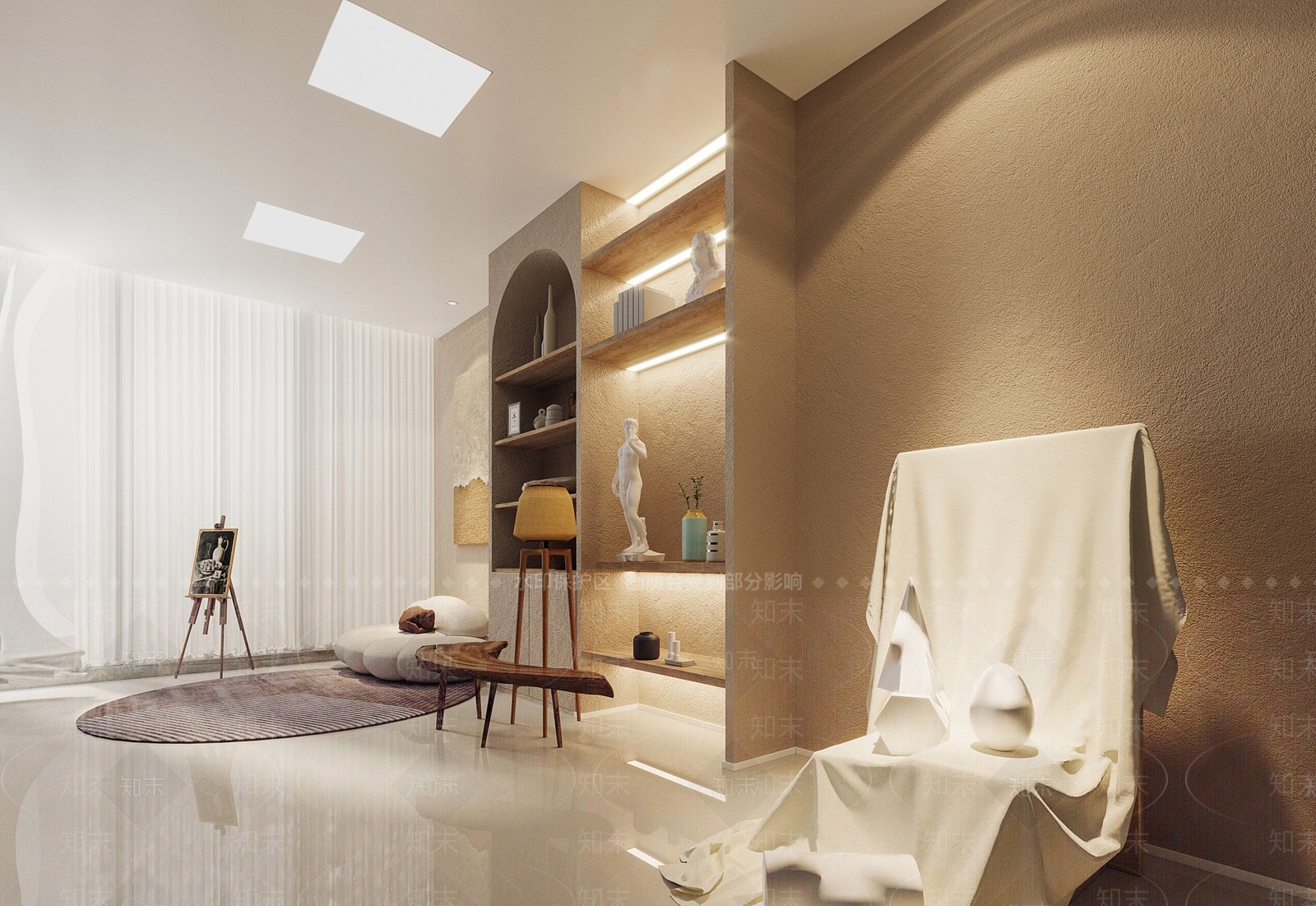 现代家居客厅SU模型下载【ID:1222127896】