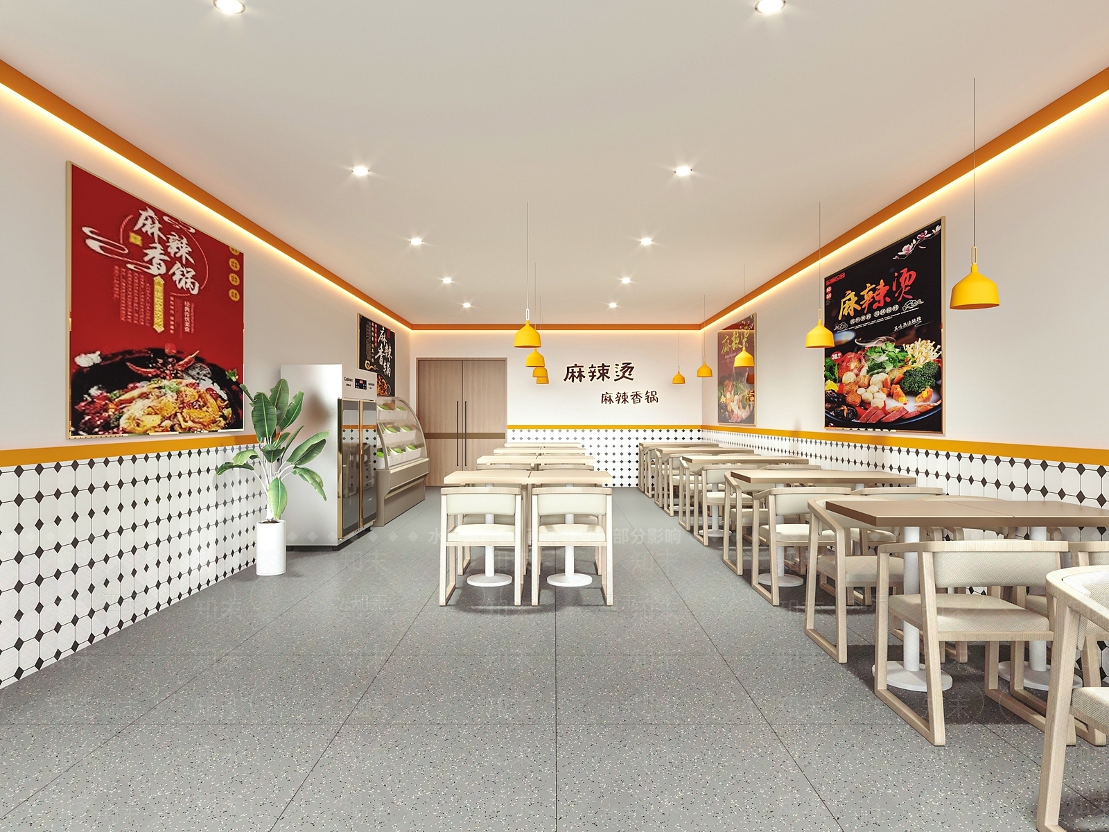 现代快餐店SU模型下载【ID:1133421233】
