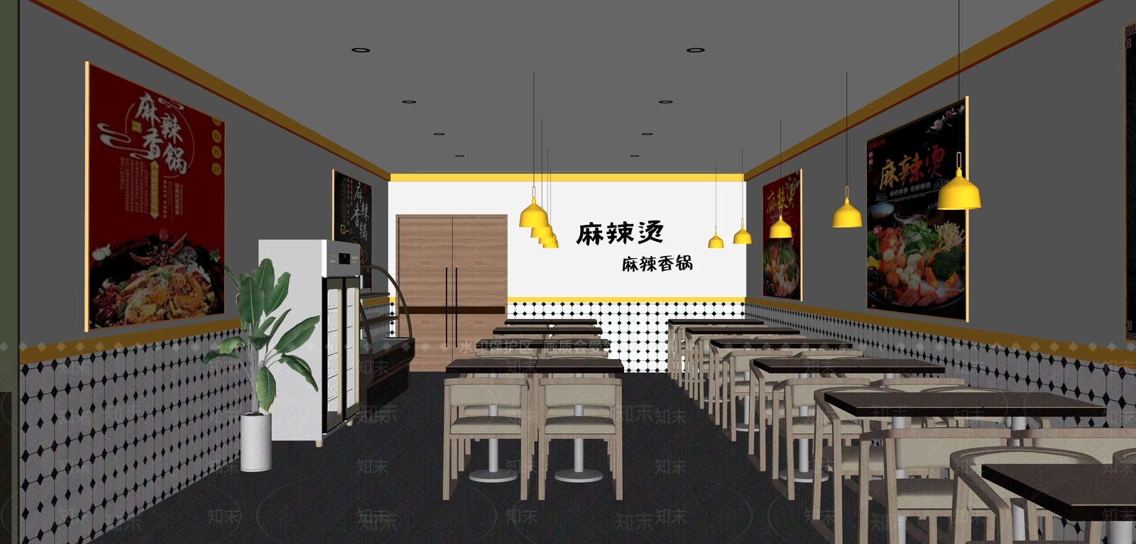 现代快餐店SU模型下载【ID:1133421233】