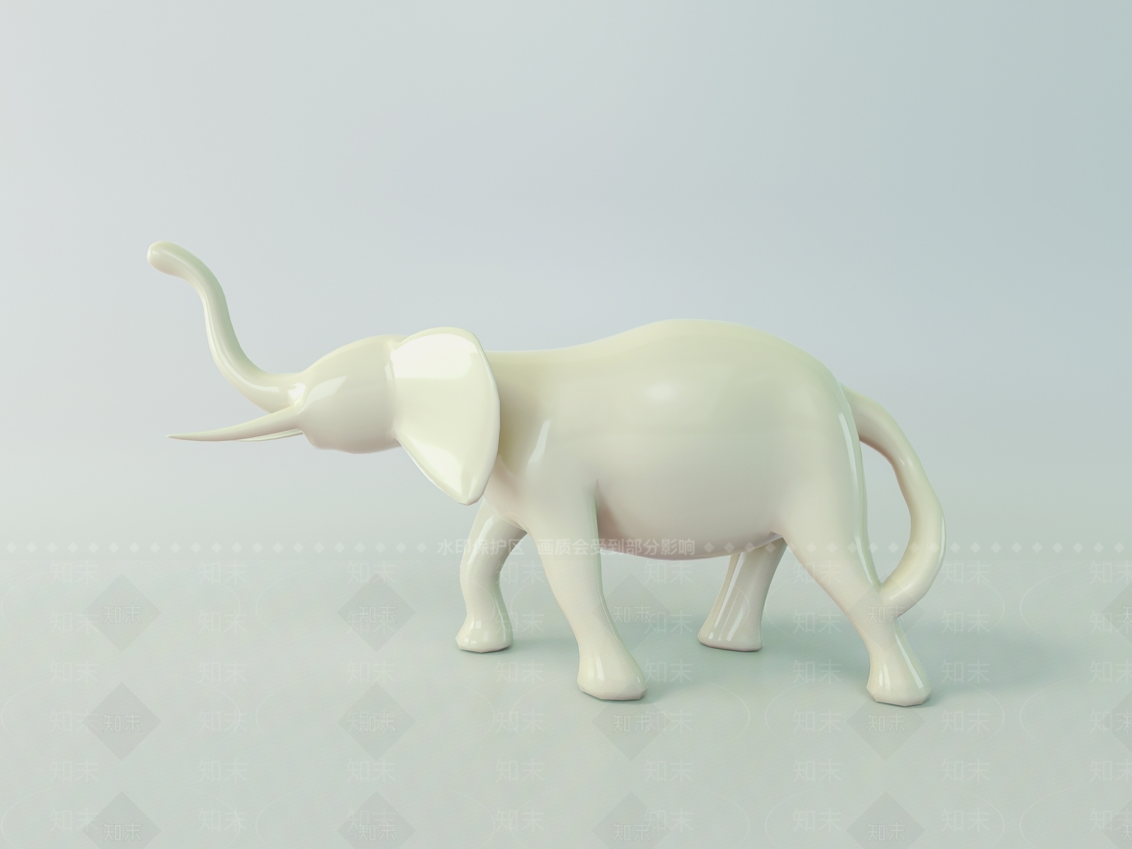 现代和田玉大象摆件3D模型下载【ID:1133426250】