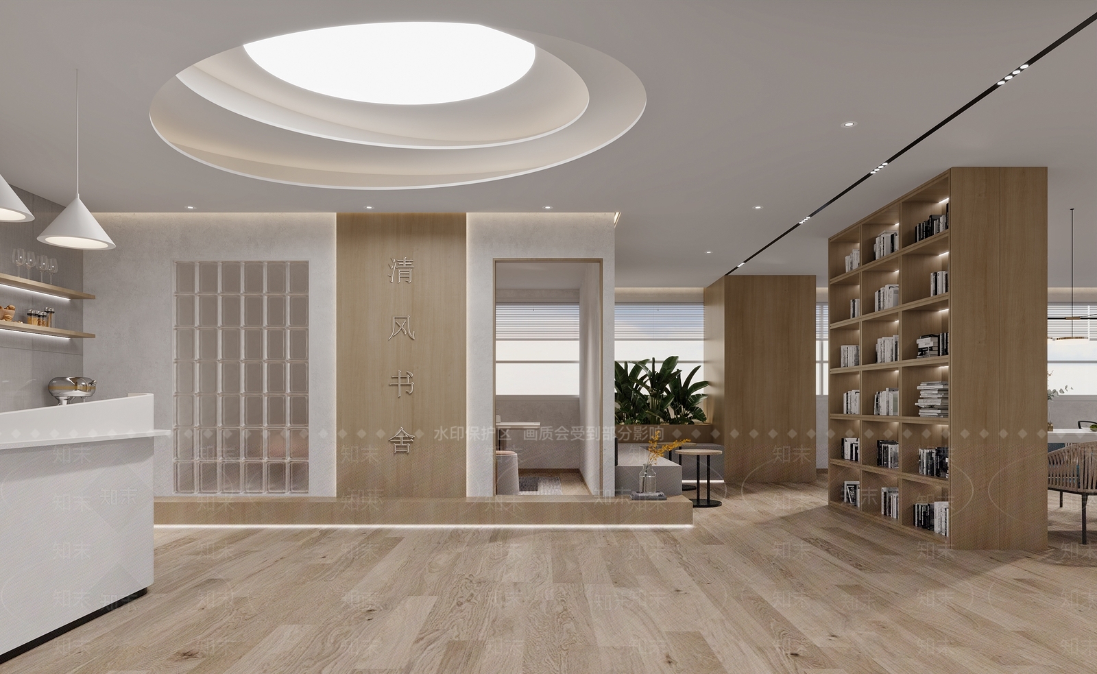现代酒店餐厅3D模型下载【ID:1221649509】
