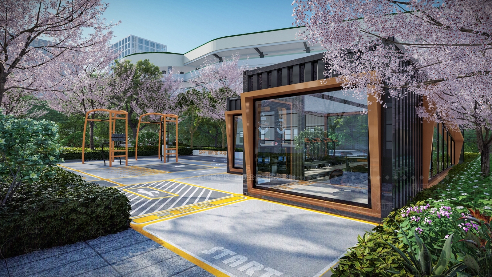现代办公景观SU模型下载【ID:1133430091】