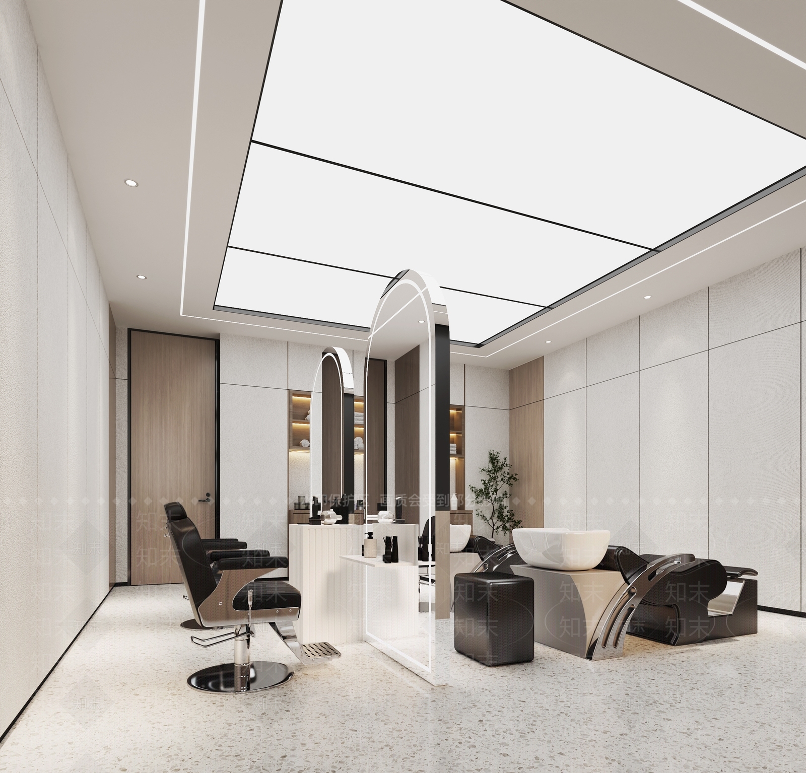 现代美发店3D模型下载【ID:1133434473】