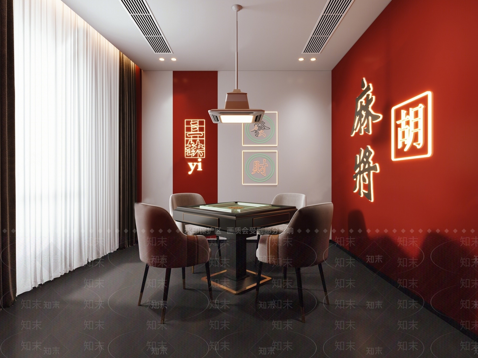现代棋牌室SU模型下载【ID:1133435922】