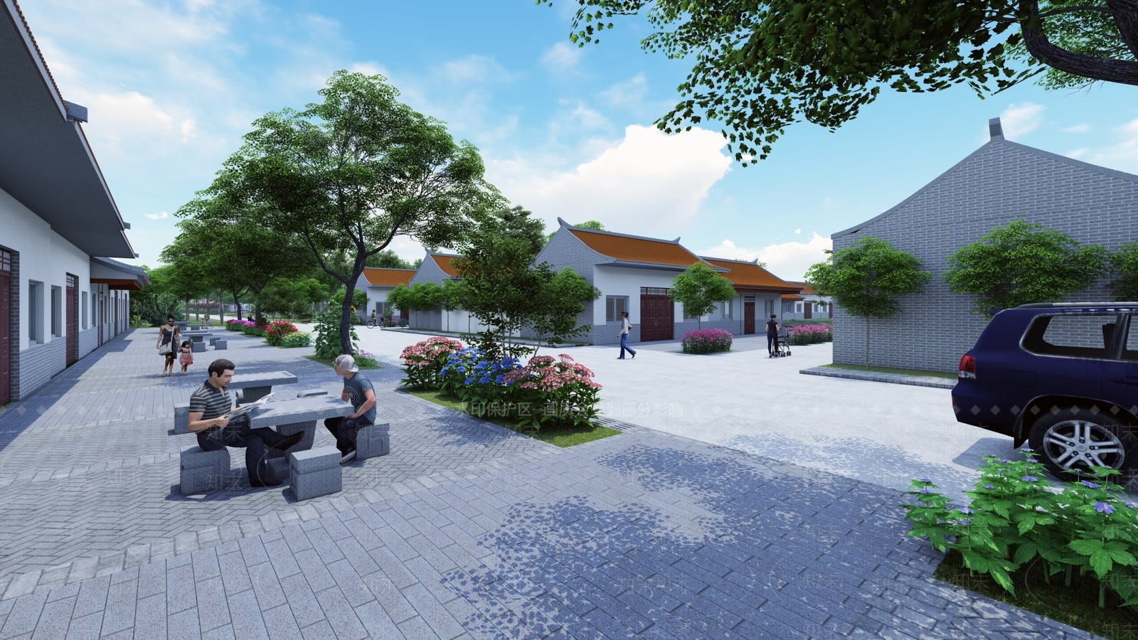新中式乡村民房SU模型下载【ID:1133436397】