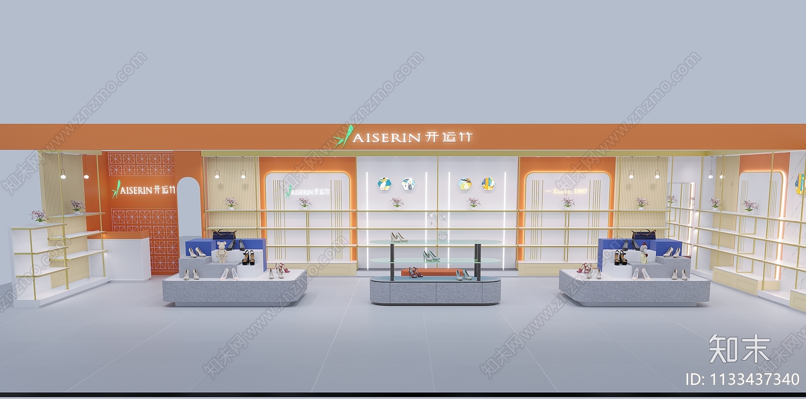 现代女鞋店3D模型下载【ID:1133437340】