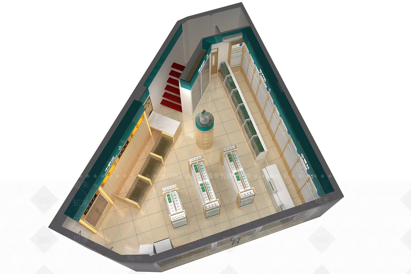 现代药店3D模型下载【ID:1133536553】
