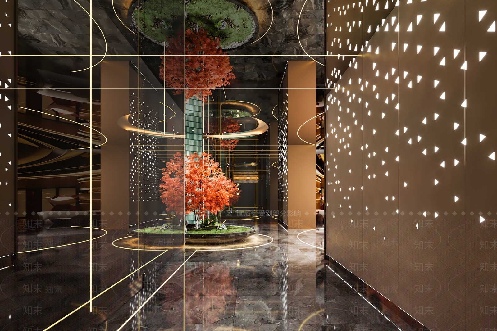 现代KTV走廊3D模型下载【ID:1133441945】