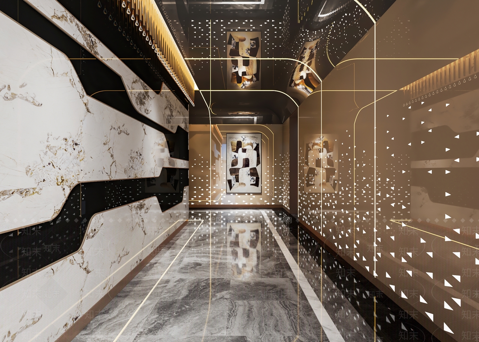 现代KTV走廊3D模型下载【ID:1133441909】