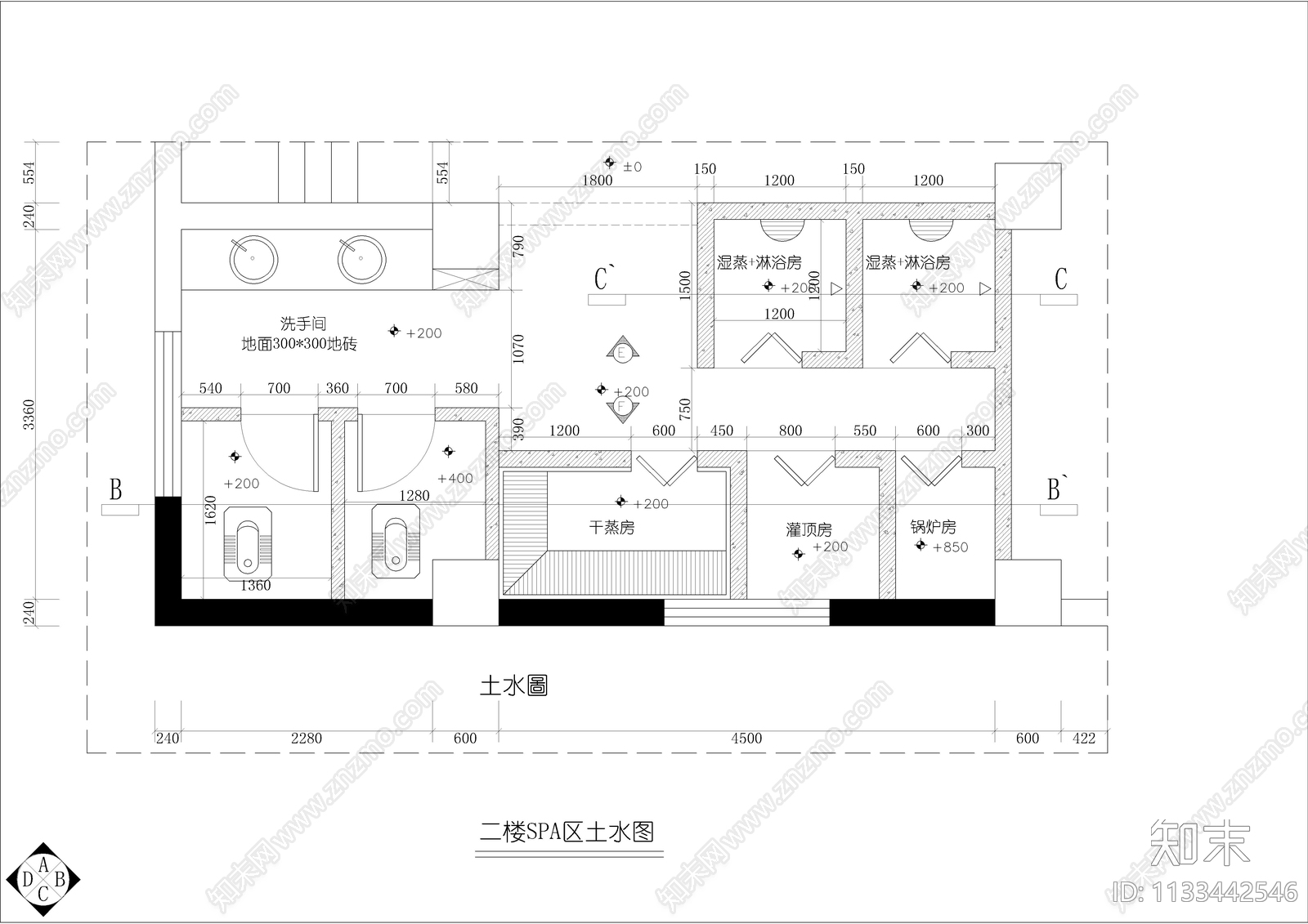 佐登妮丝专业美容cad施工图下载【ID:1133442546】
