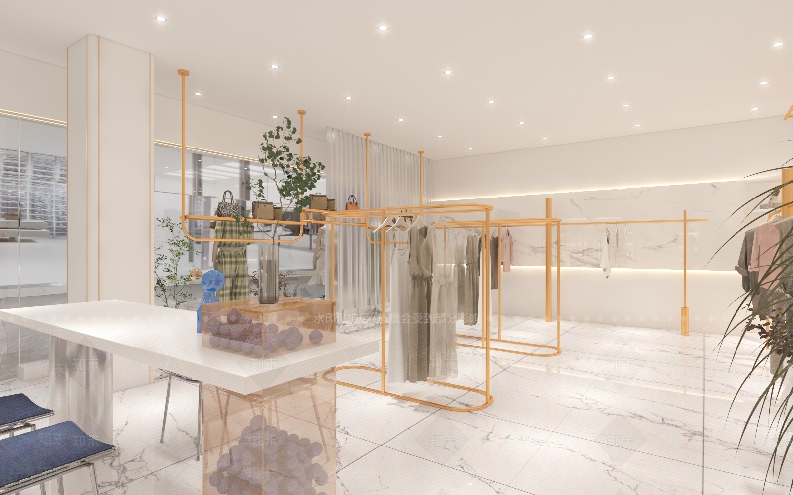 现代女士服装店3D模型下载【ID:1133443184】