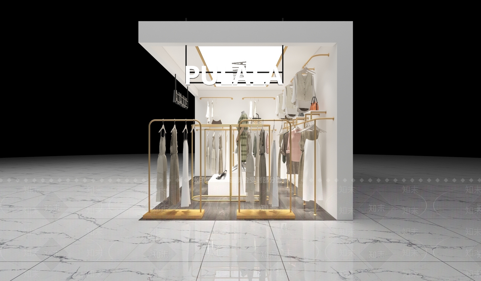 现代女士服装店3D模型下载【ID:1133443237】