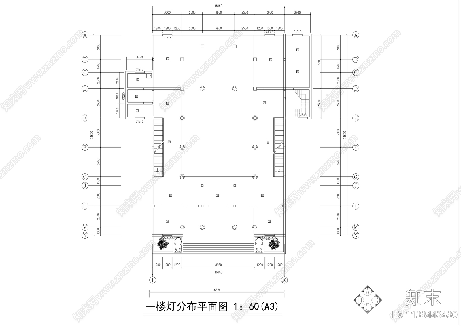 林氏宗祠建筑装修设计图施工图下载【ID:1133443430】