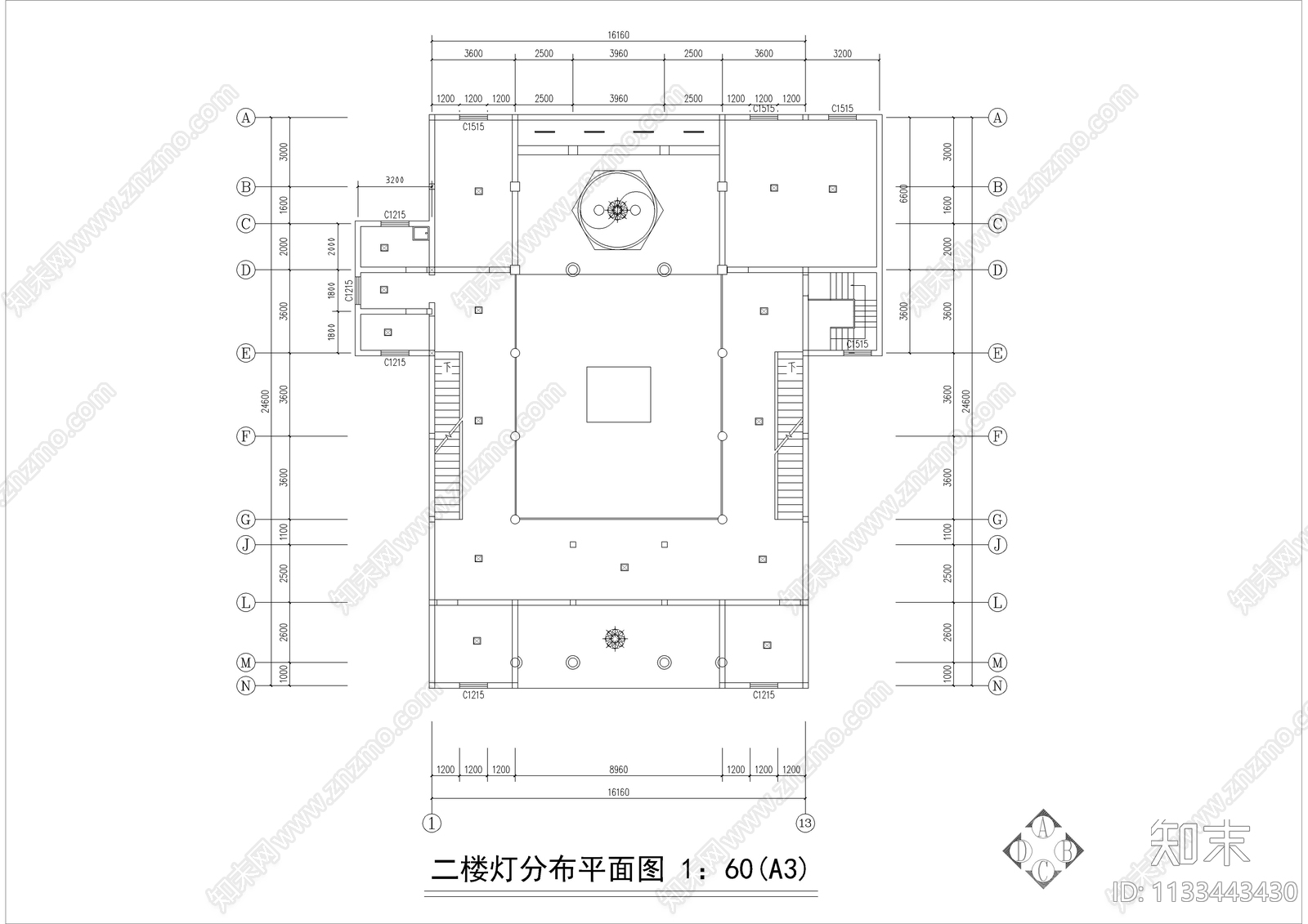 林氏宗祠建筑装修设计图施工图下载【ID:1133443430】