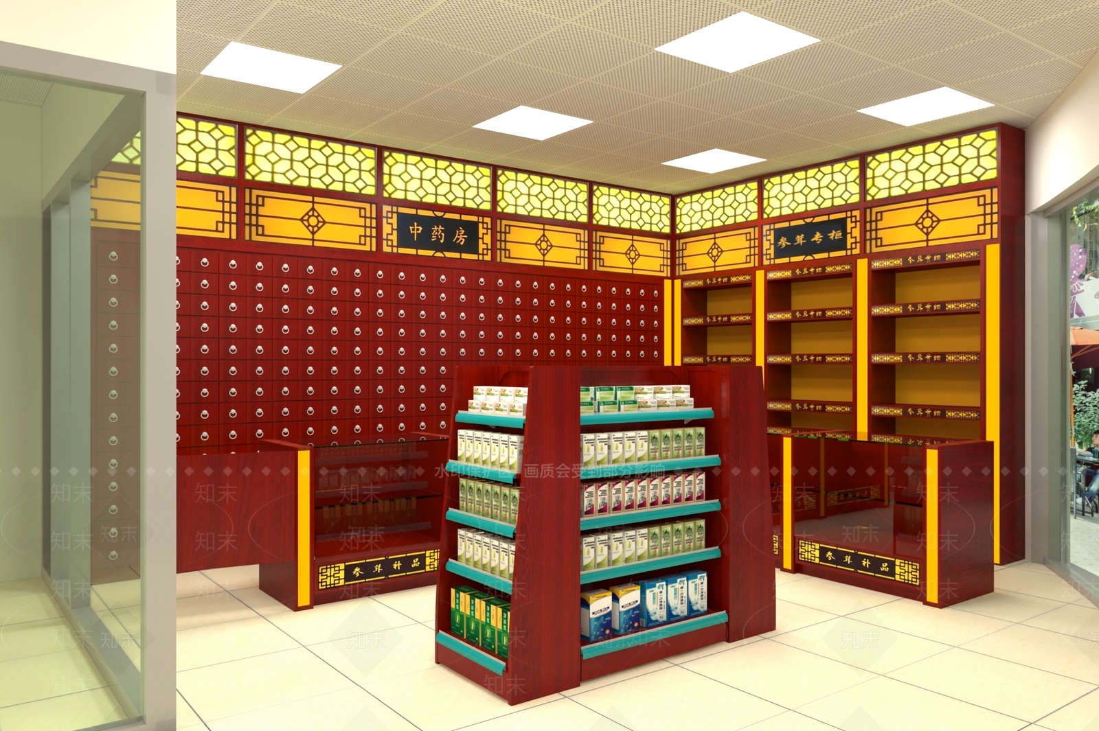 现代药店货架3D模型下载【ID:1133536602】
