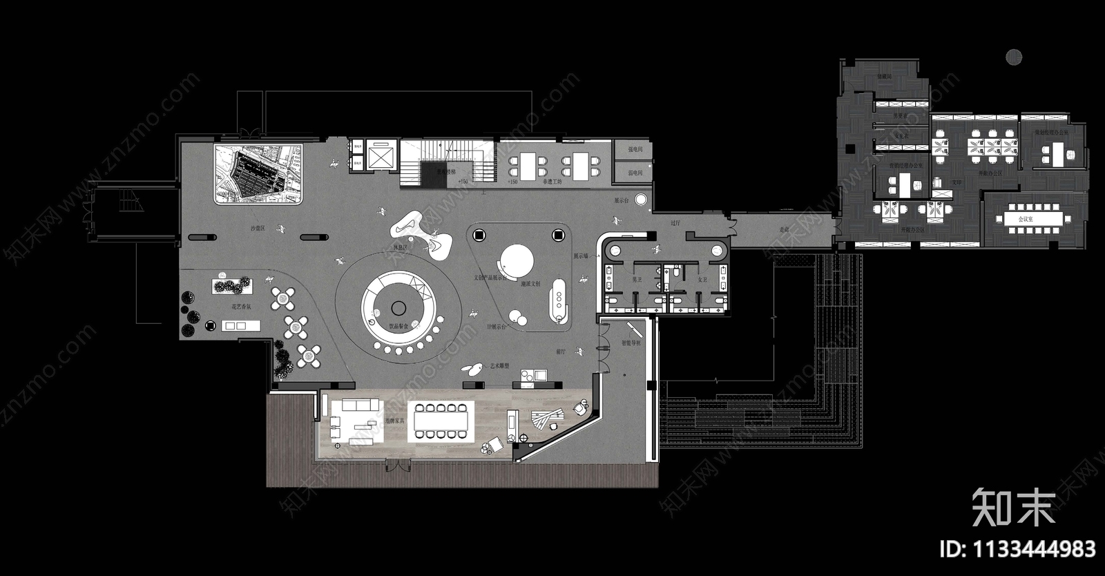 售楼处效果图cad施工图下载【ID:1133444983】