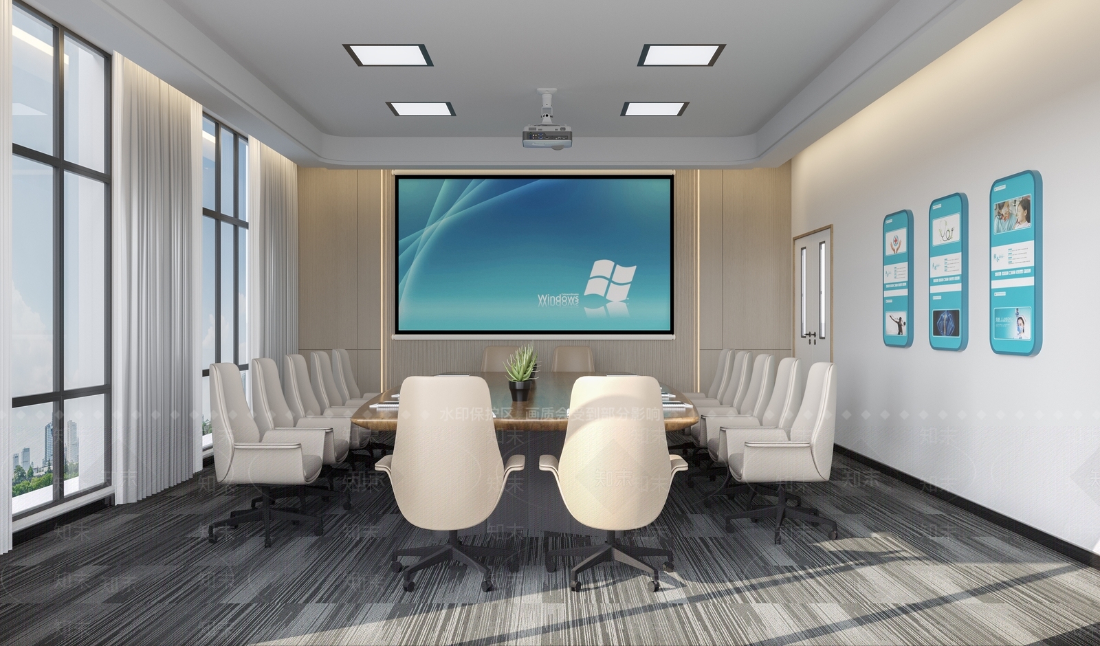 现代医院会议室3D模型下载【ID:1133448115】