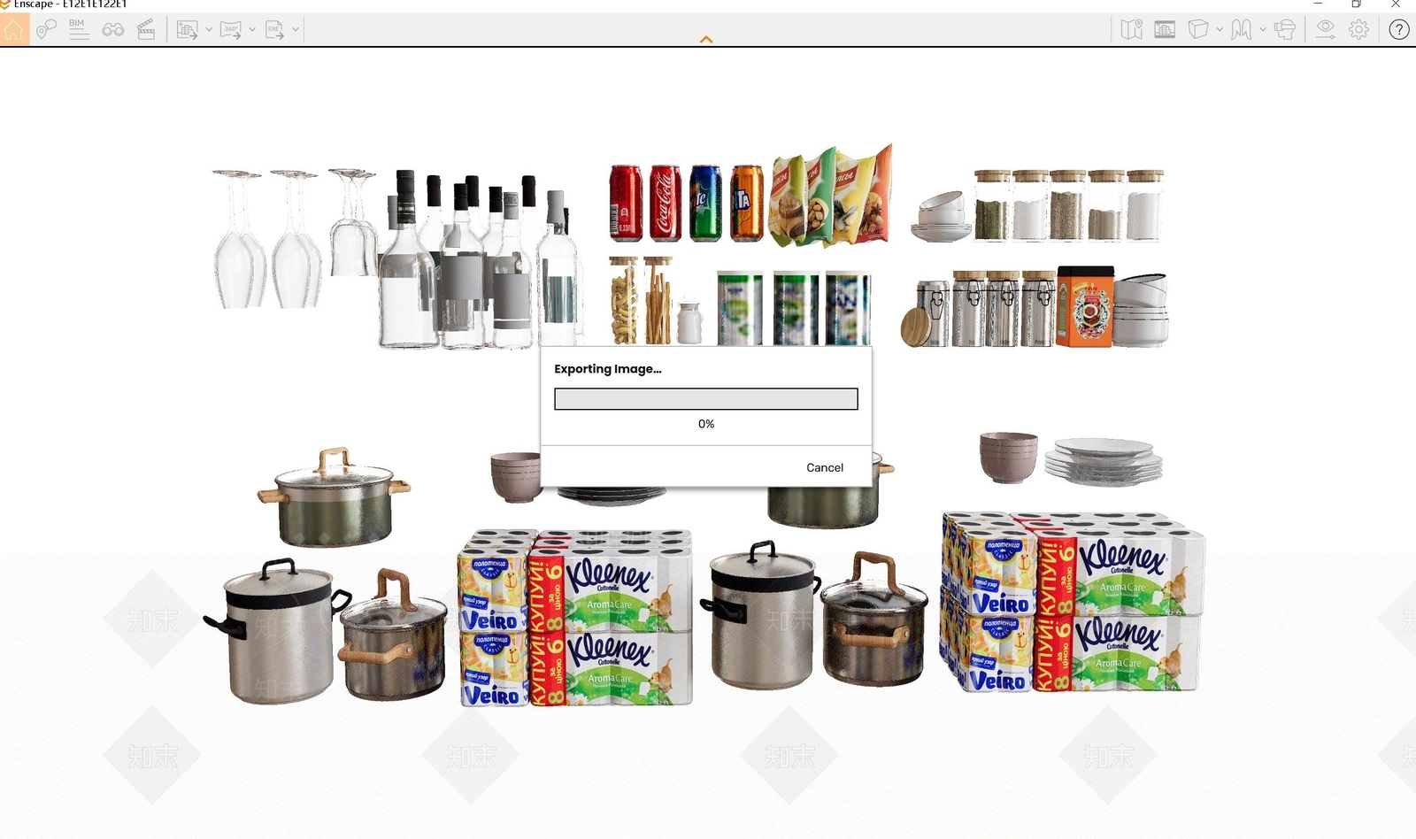 厨房用品组合SU模型下载【ID:1133451520】