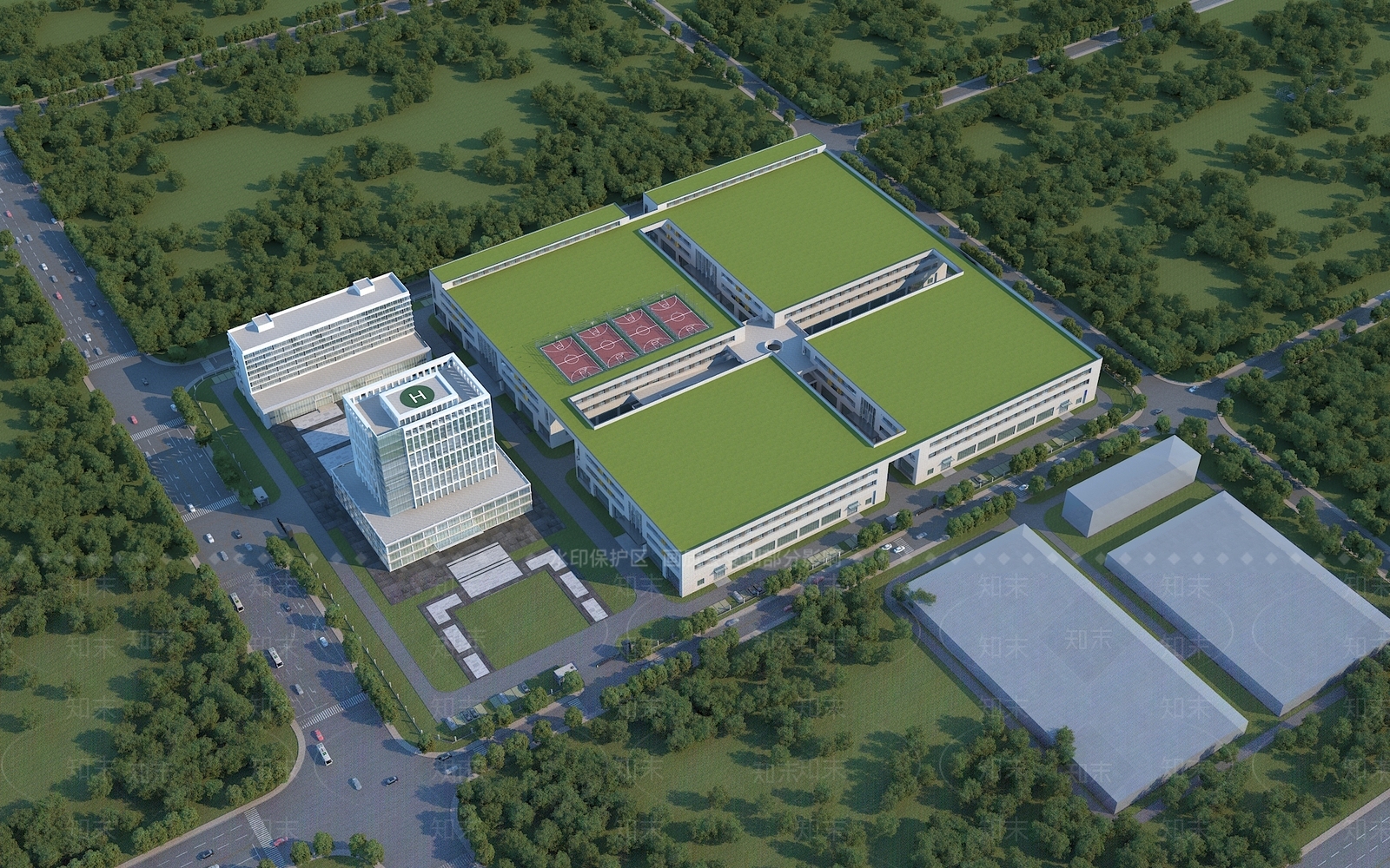 现代工业厂房3D模型下载【ID:1133462335】
