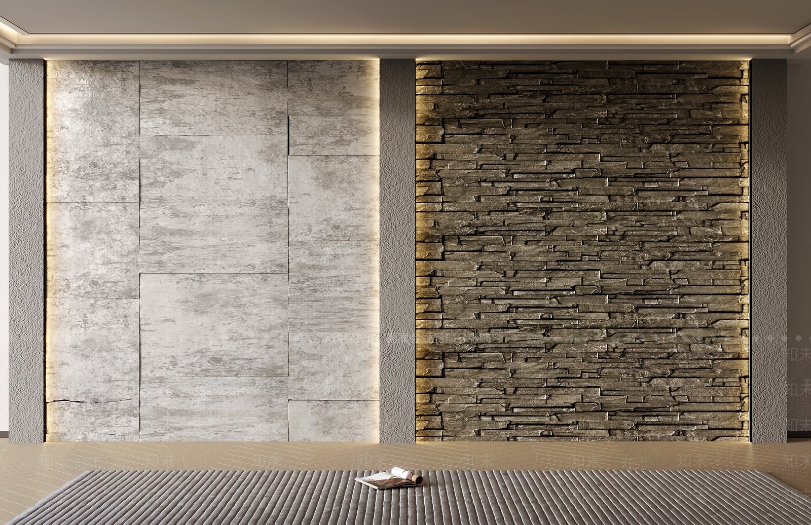 现代文化石背景墙3D模型下载【ID:1133462524】