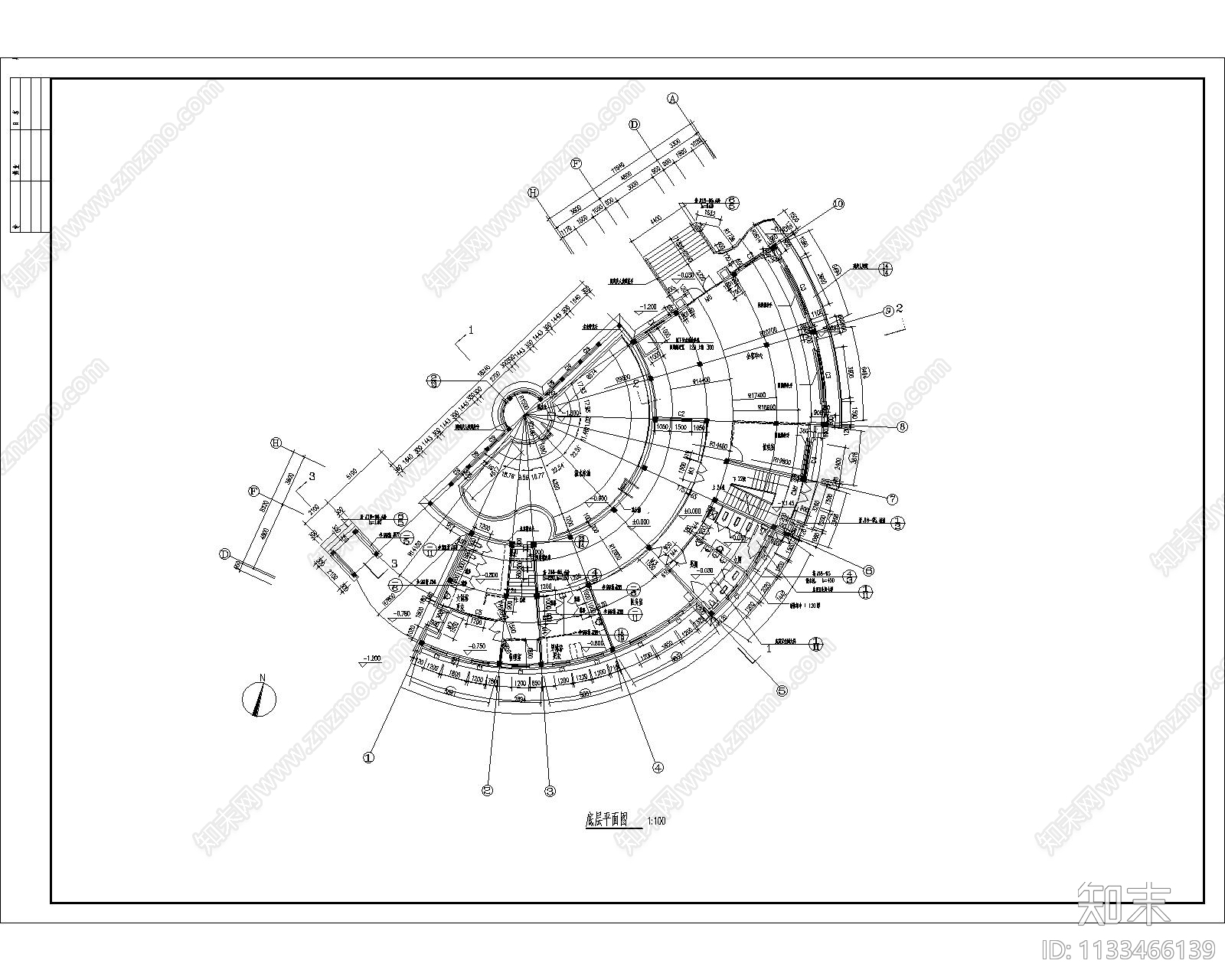 住宅小区会所全套建筑cad施工图下载【ID:1133466139】