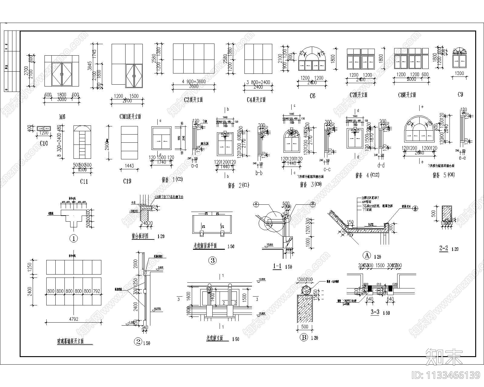 住宅小区会所全套建筑cad施工图下载【ID:1133466139】