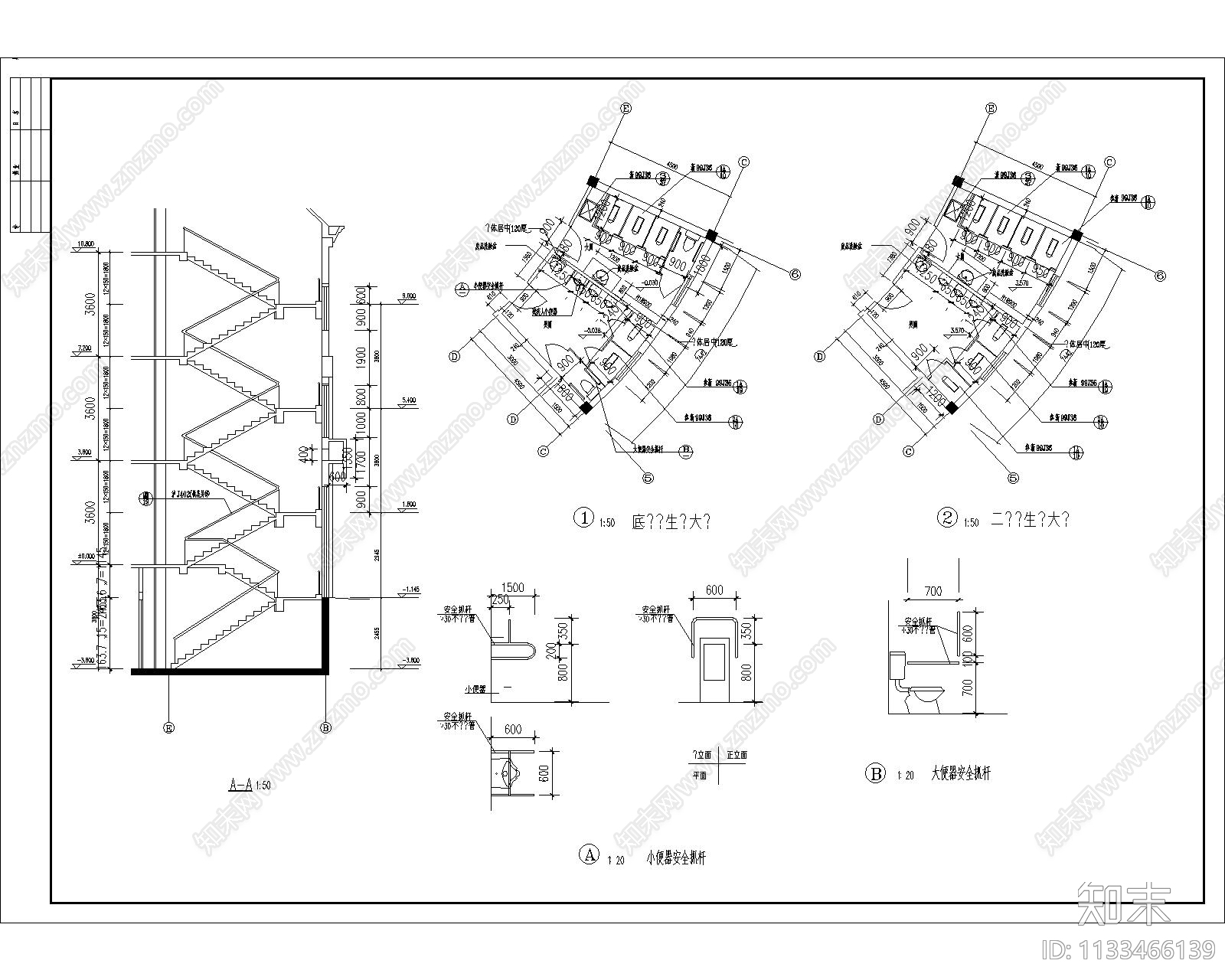 住宅小区会所全套建筑cad施工图下载【ID:1133466139】