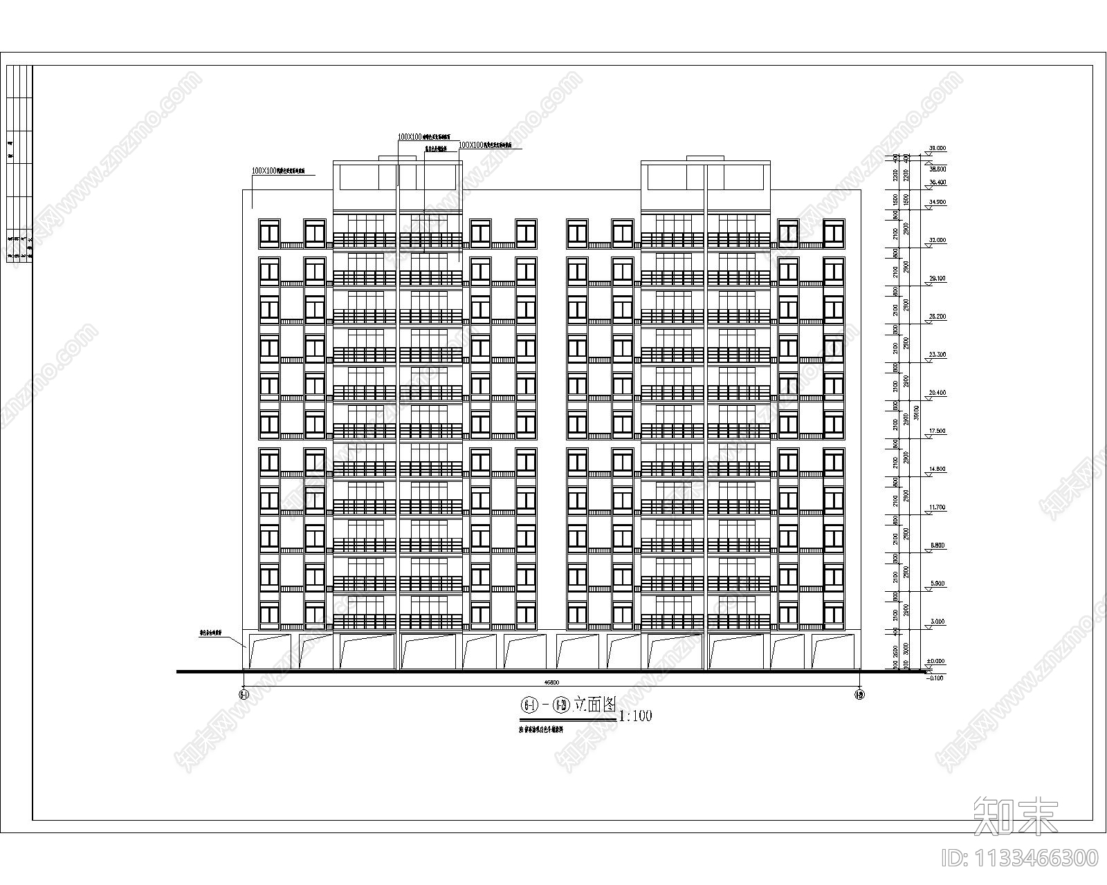 高层住宅6栋cad施工图下载【ID:1133466300】