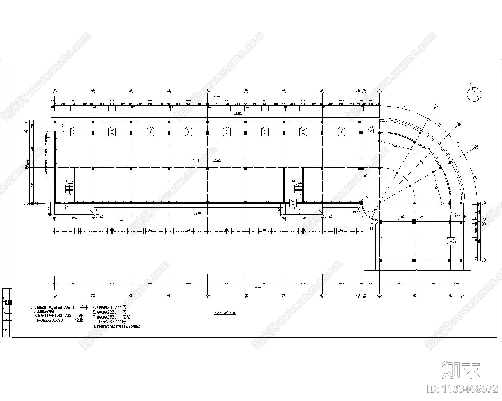 宿舍建施cad施工图下载【ID:1133466672】