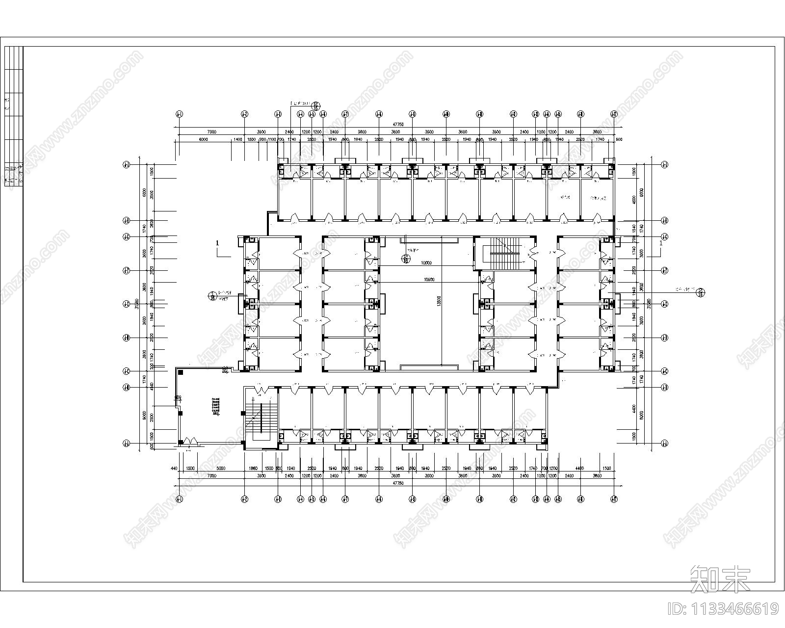 集体宿舍平立剖建施图cad施工图下载【ID:1133466619】