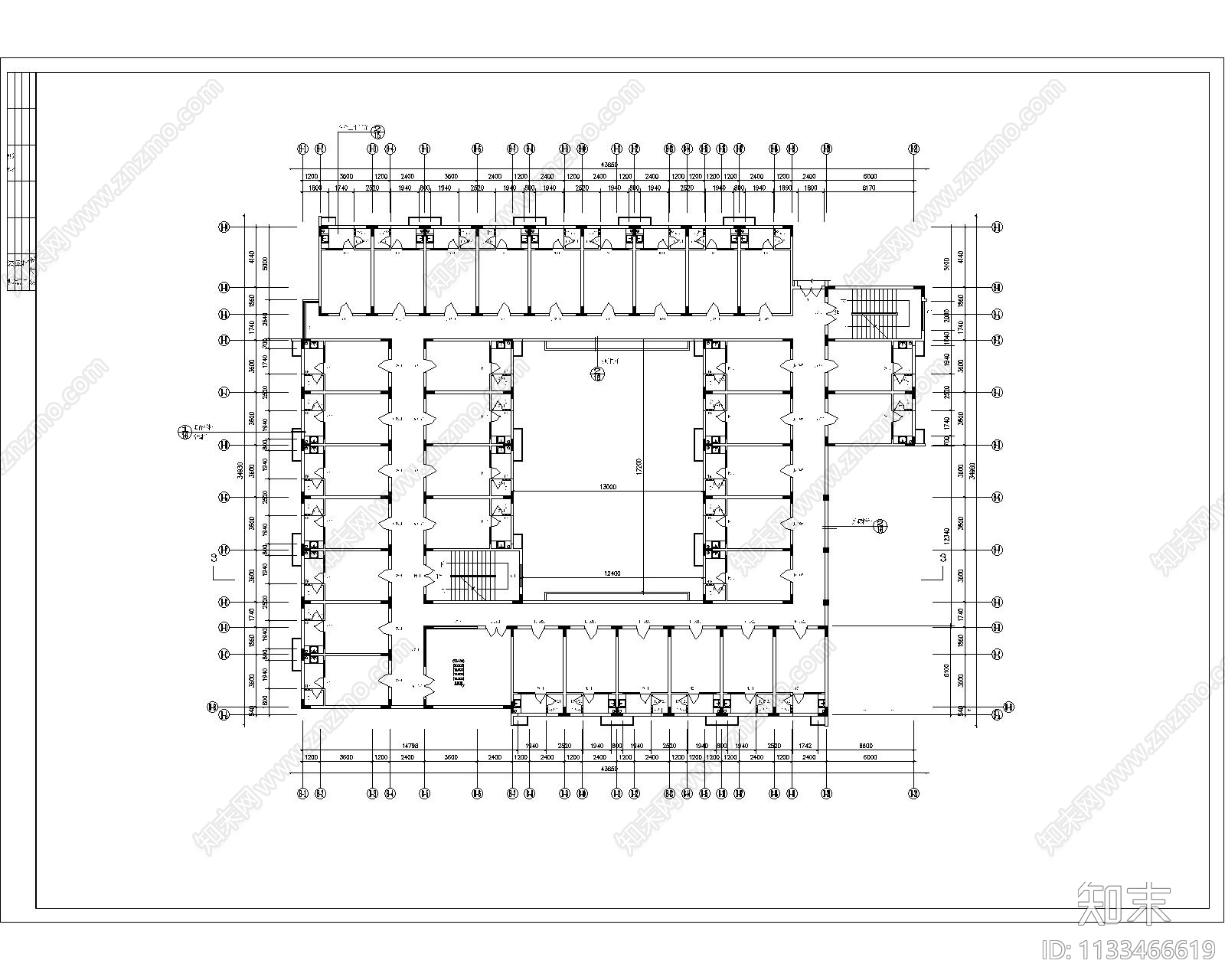 集体宿舍平立剖建施图cad施工图下载【ID:1133466619】