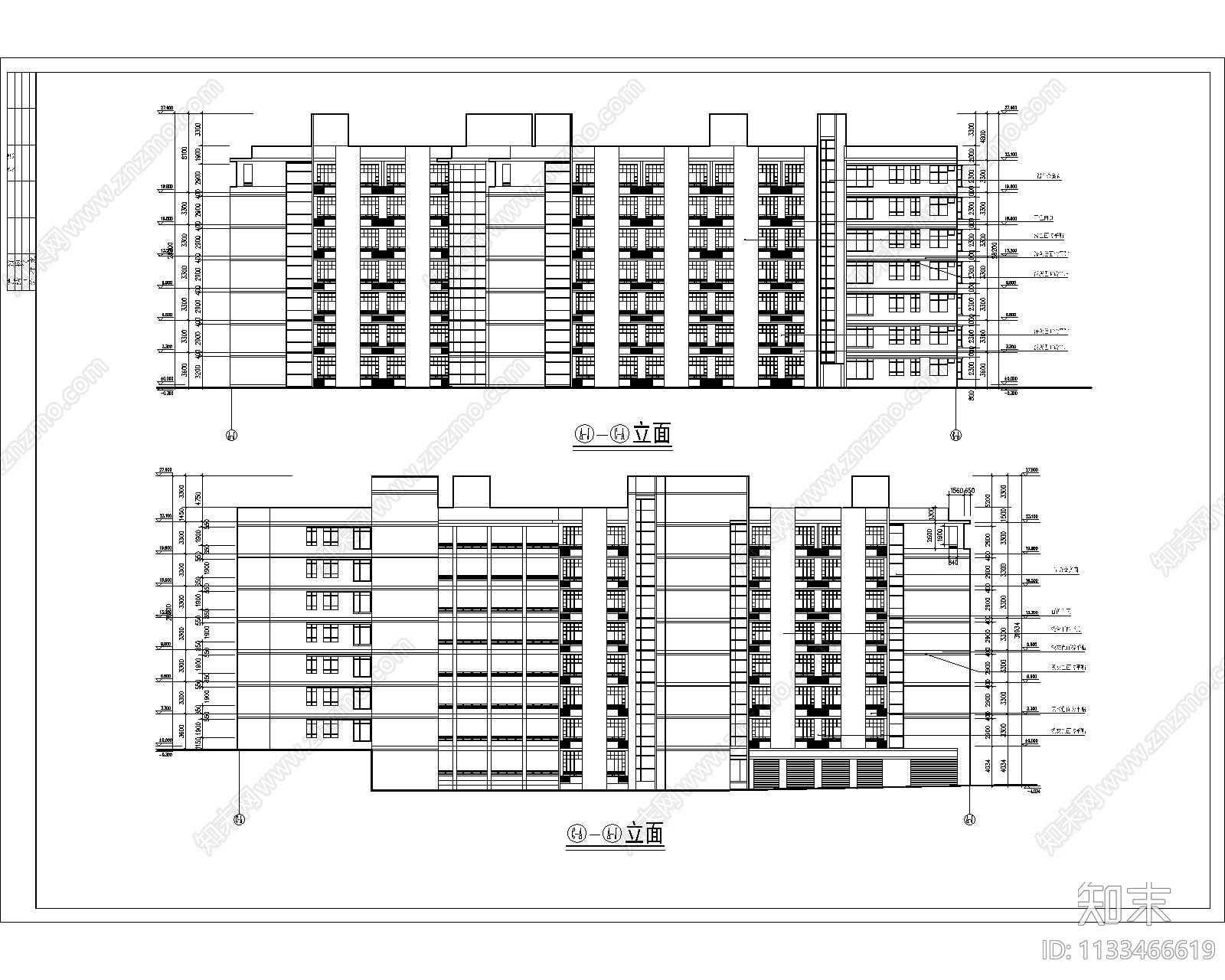 集体宿舍平立剖建施图cad施工图下载【ID:1133466619】