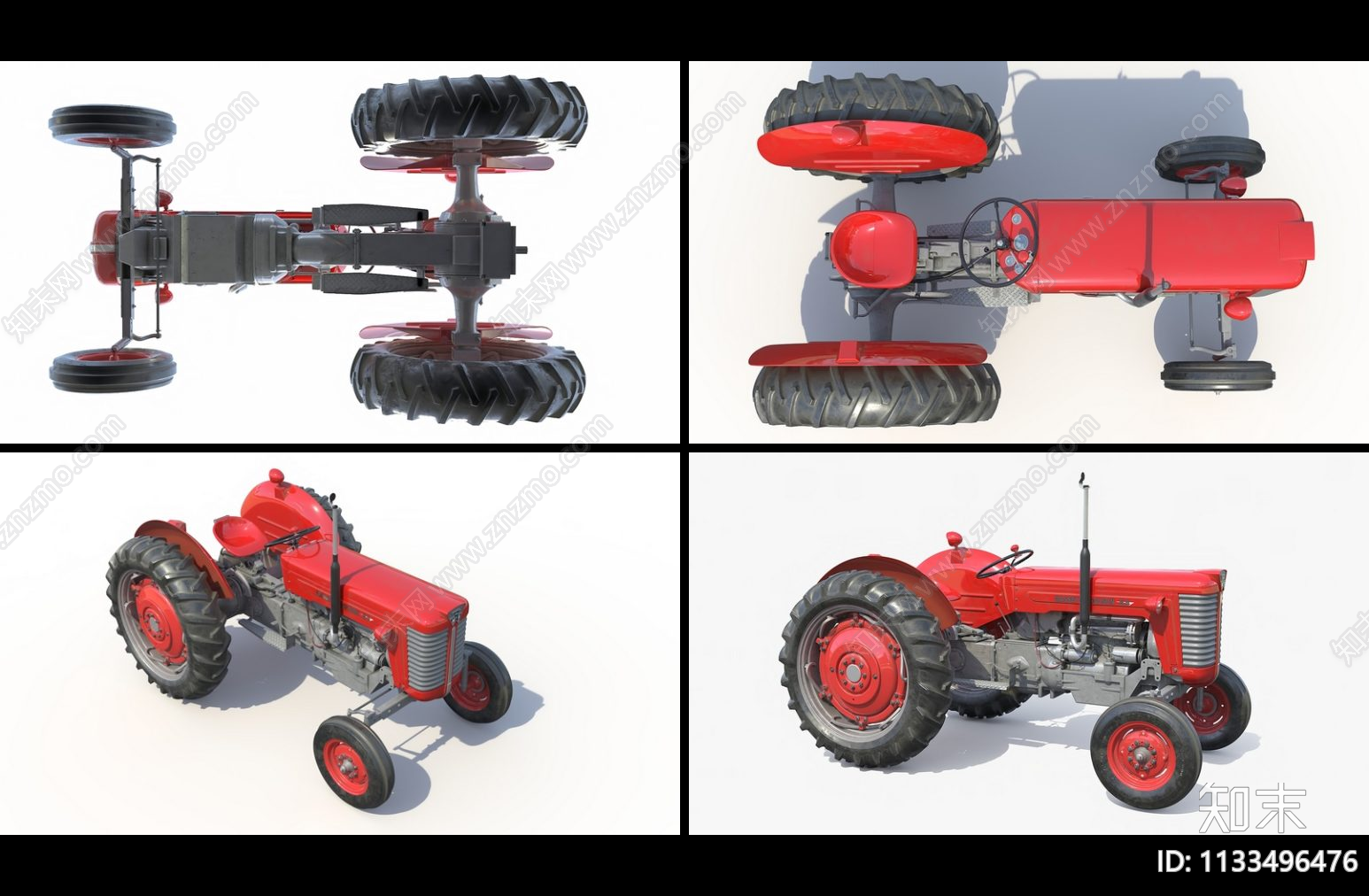 现代农用拖拉机3D模型下载【ID:1133496476】