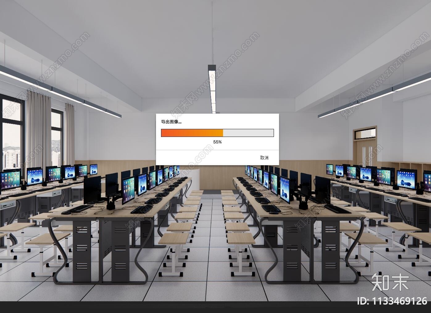 现代计算机房SU模型下载【ID:1133469126】