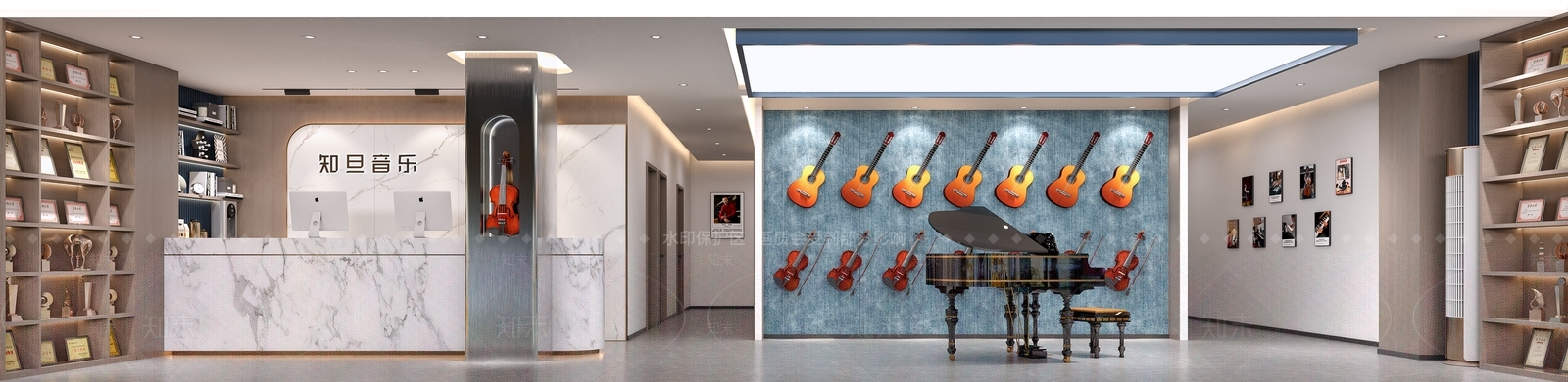 现代琴行3D模型下载【ID:1133470523】