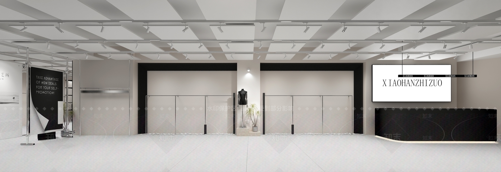 现代服装鞋店3D模型下载【ID:1133473579】