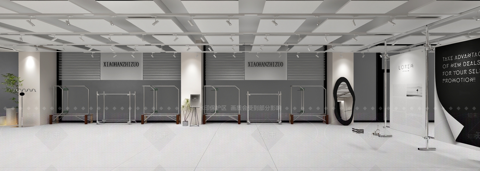 现代服装鞋店3D模型下载【ID:1133473579】