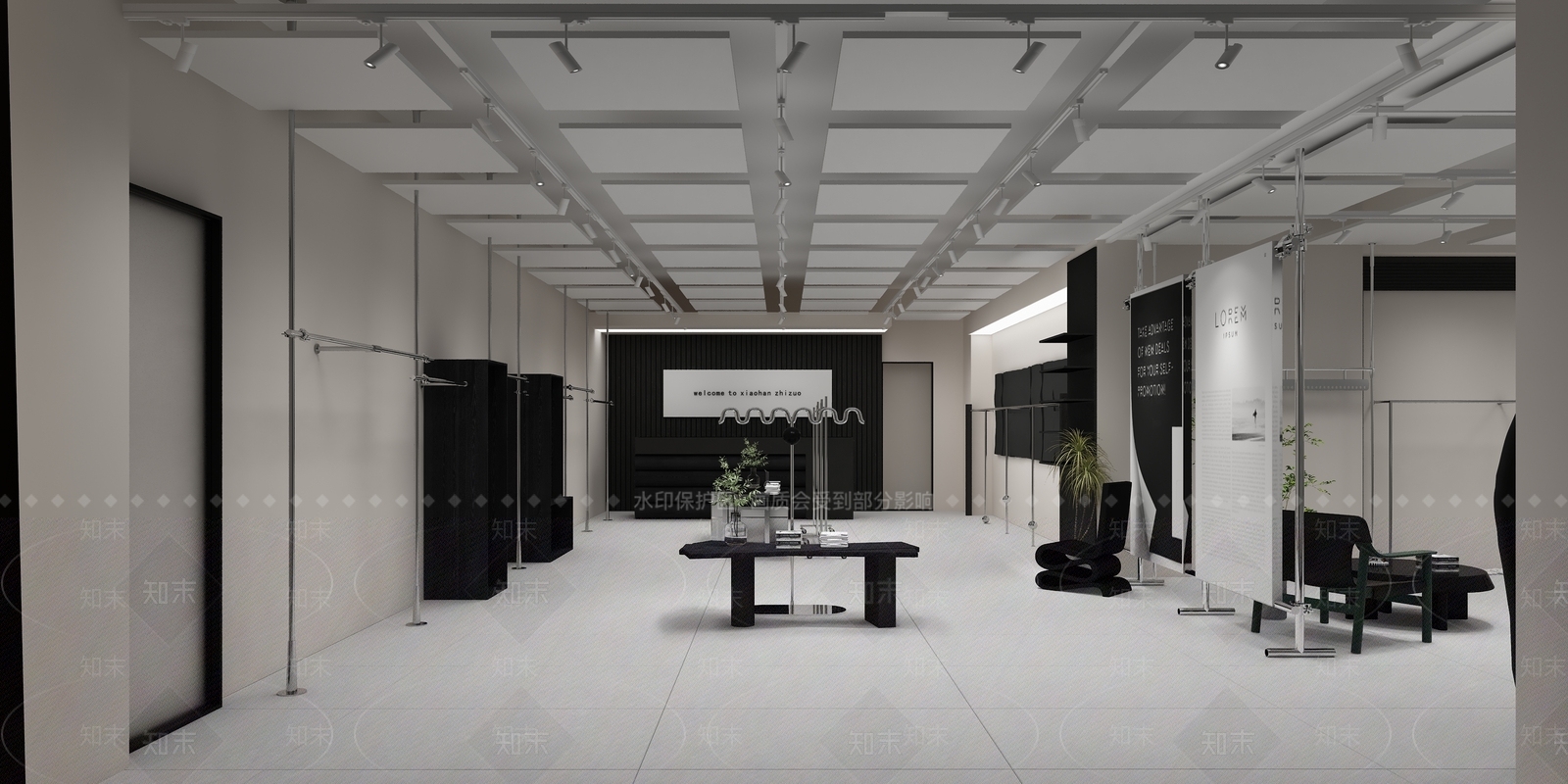现代服装鞋店3D模型下载【ID:1133473579】