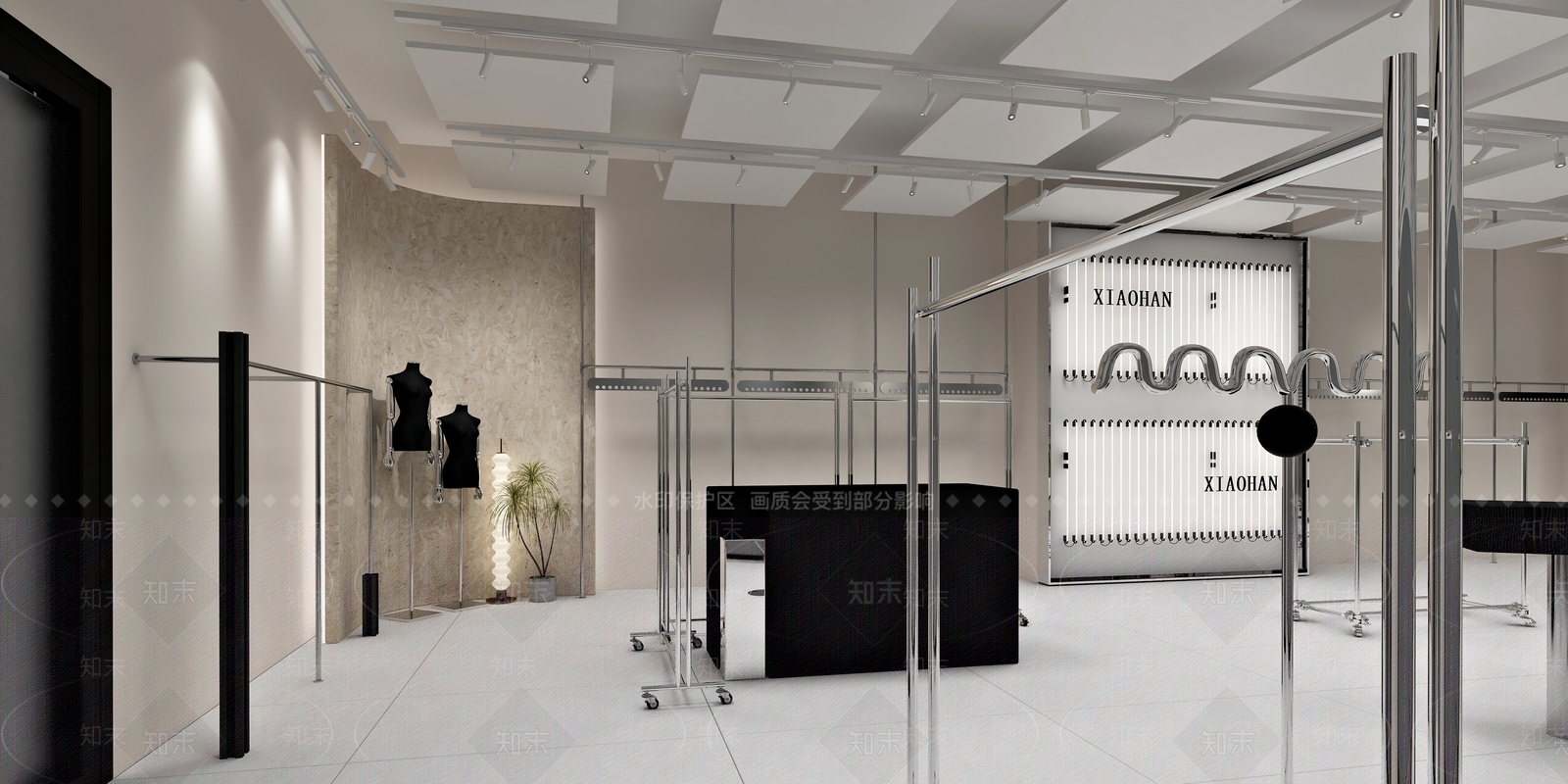 现代服装鞋店3D模型下载【ID:1133473770】