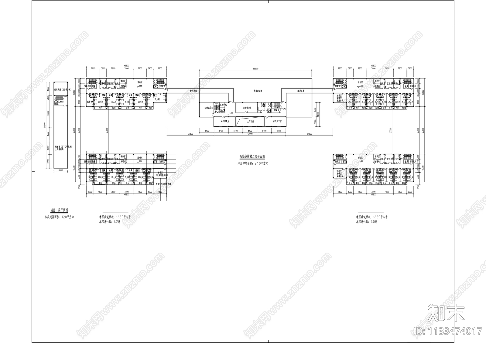 新中式福利院建筑cad施工图下载【ID:1133474017】