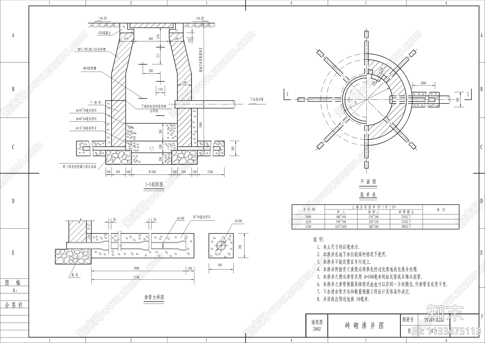 给排水管道通用节点cad施工图下载【ID:1133475113】