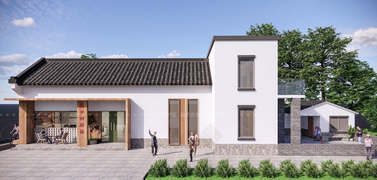 新中式乡村驿站SU模型下载【ID:1133475420】