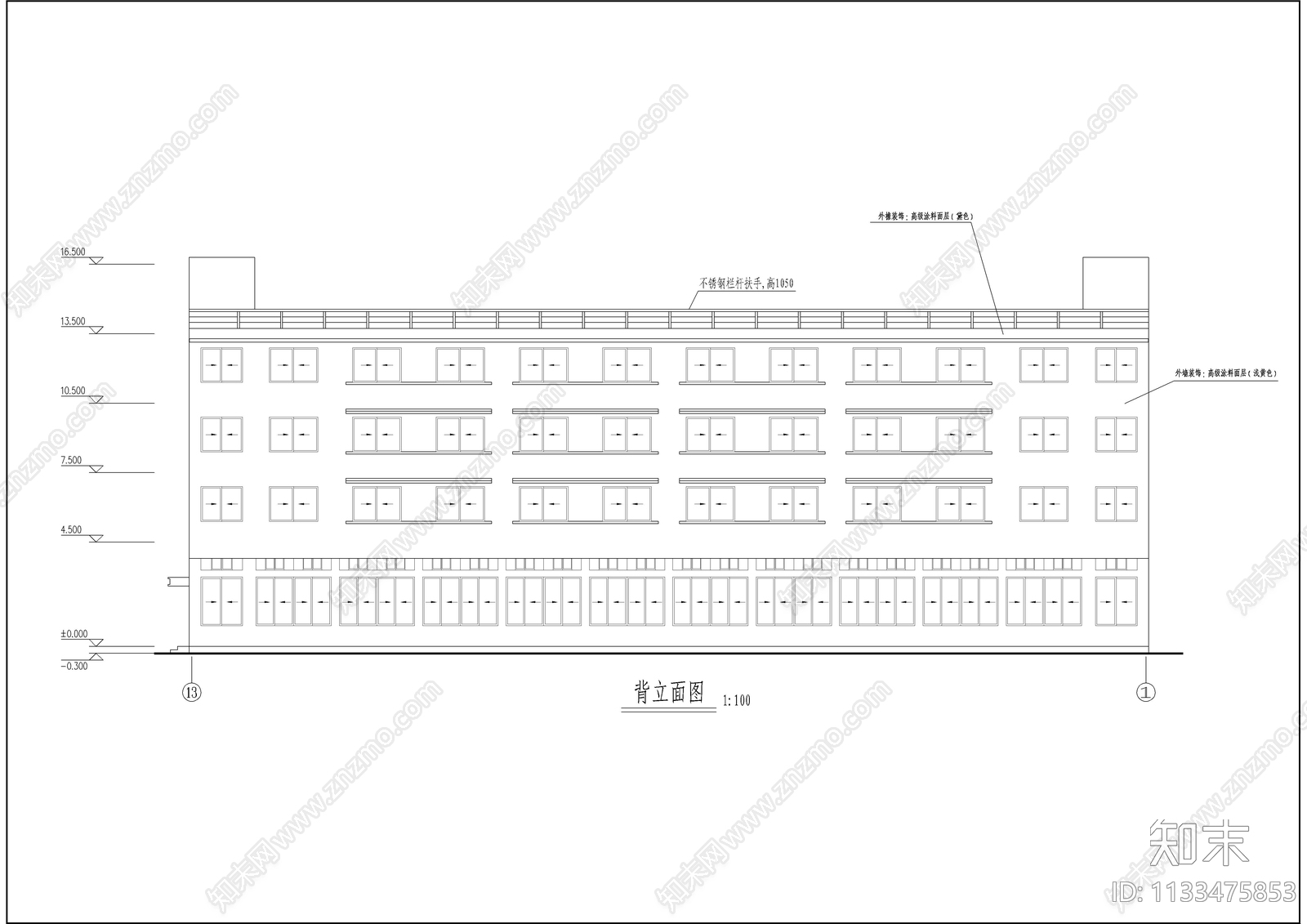 杭州某公司宿舍楼建筑cad施工图下载【ID:1133475853】