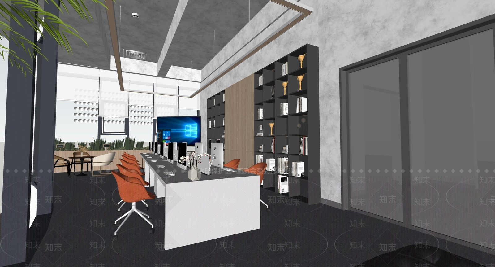 现代学校教师办公室SU模型下载【ID:1133482401】